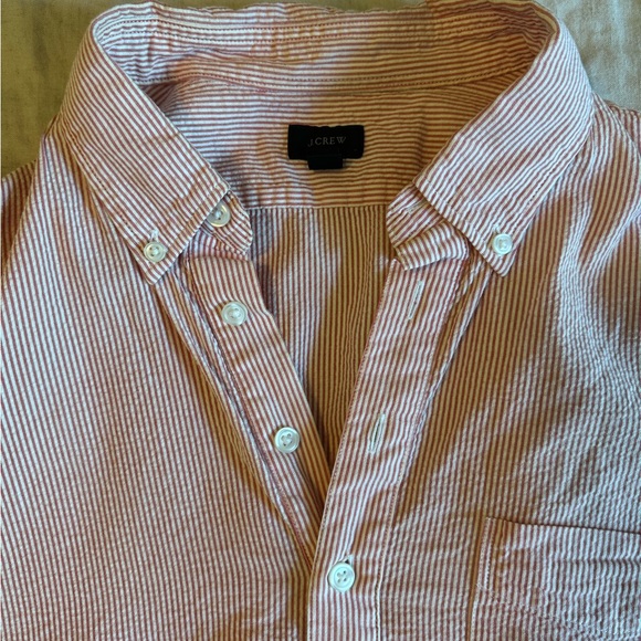 J Crew Men’s Large Short Sleeve Seersucker Popover - Picture 3 of 6